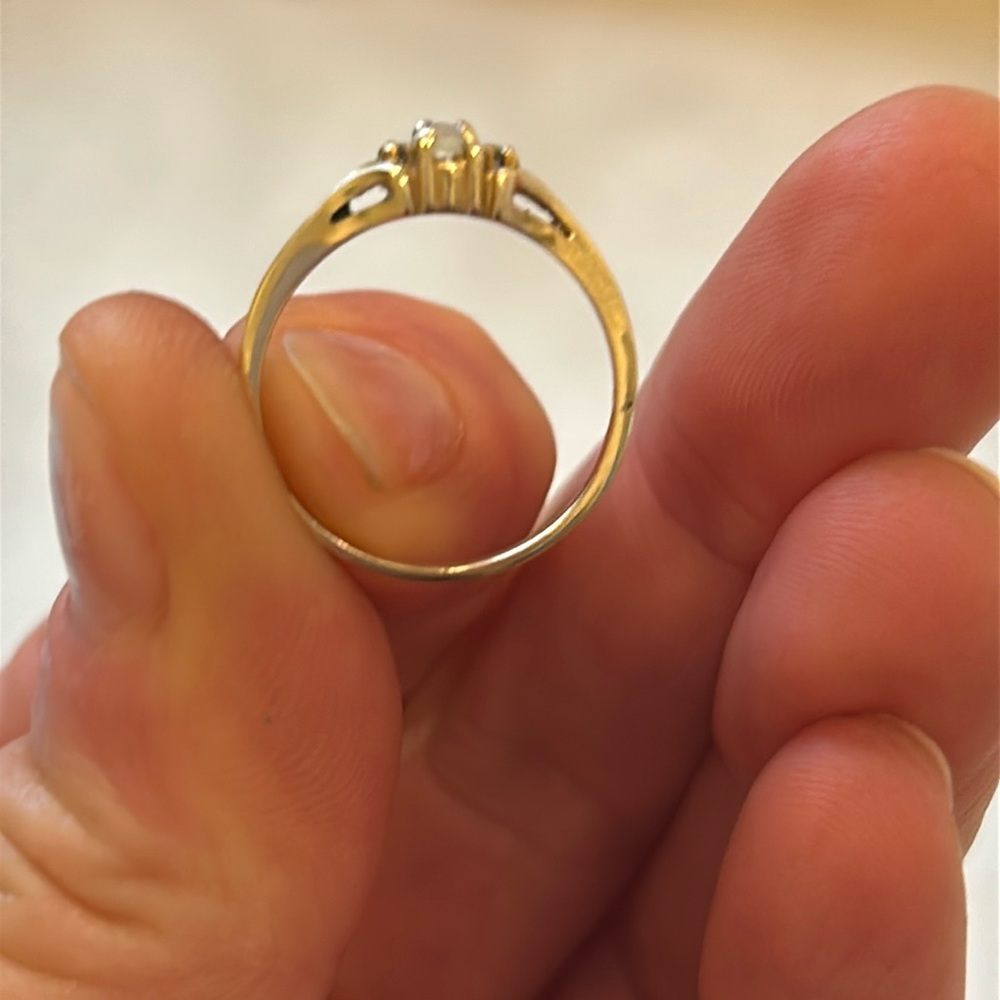 Vintage opal and diamond ring - size 6 - Picture 6 of 14